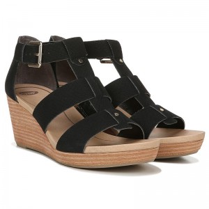 Sandalias Dr Scholls Barton Wedge Mujer Negros Serpent | MX2953FMR