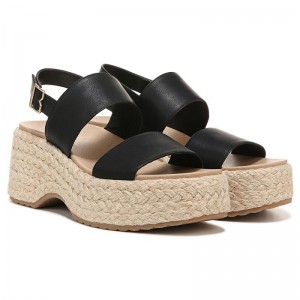 Sandalias Dr Scholls Delaney Wedge Mujer Negros | MX2973ZGB