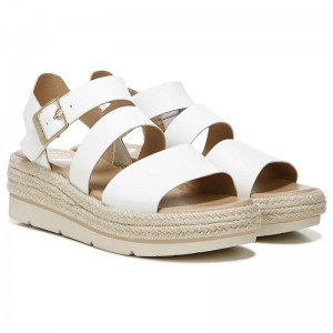 Sandalias Dr Scholls Once Twice Plataforma Wedge Mujer Blancos | MX2967MAK