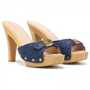 Sandalias Dr Scholls x Veronica Beard Lolli High Heel Mujer Azules | MX2988YUD