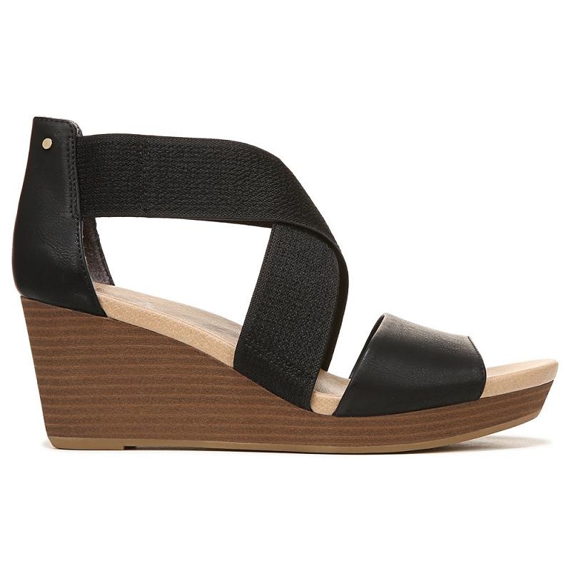 Sandalias Dr Scholls Barton Band Wedge Mujer Negros | MX2976JJQ