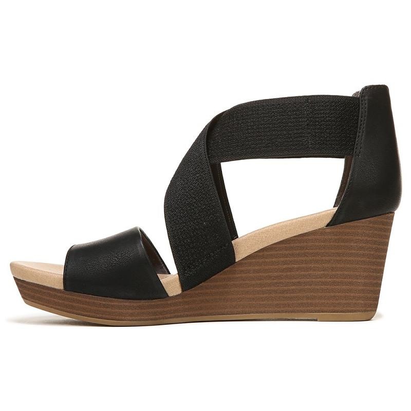 Sandalias Dr Scholls Barton Band Wedge Mujer Negros | MX2976JJQ