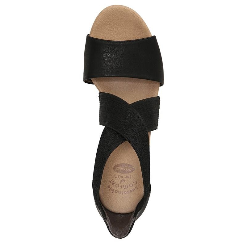 Sandalias Dr Scholls Barton Band Wedge Mujer Negros | MX2976JJQ