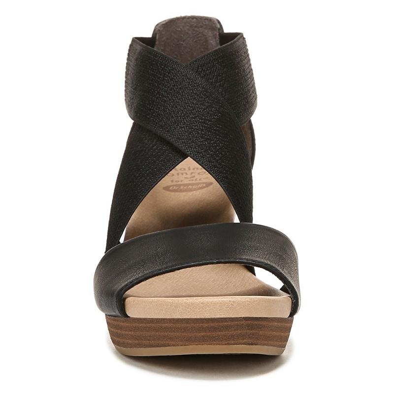 Sandalias Dr Scholls Barton Band Wedge Mujer Negros | MX2976JJQ