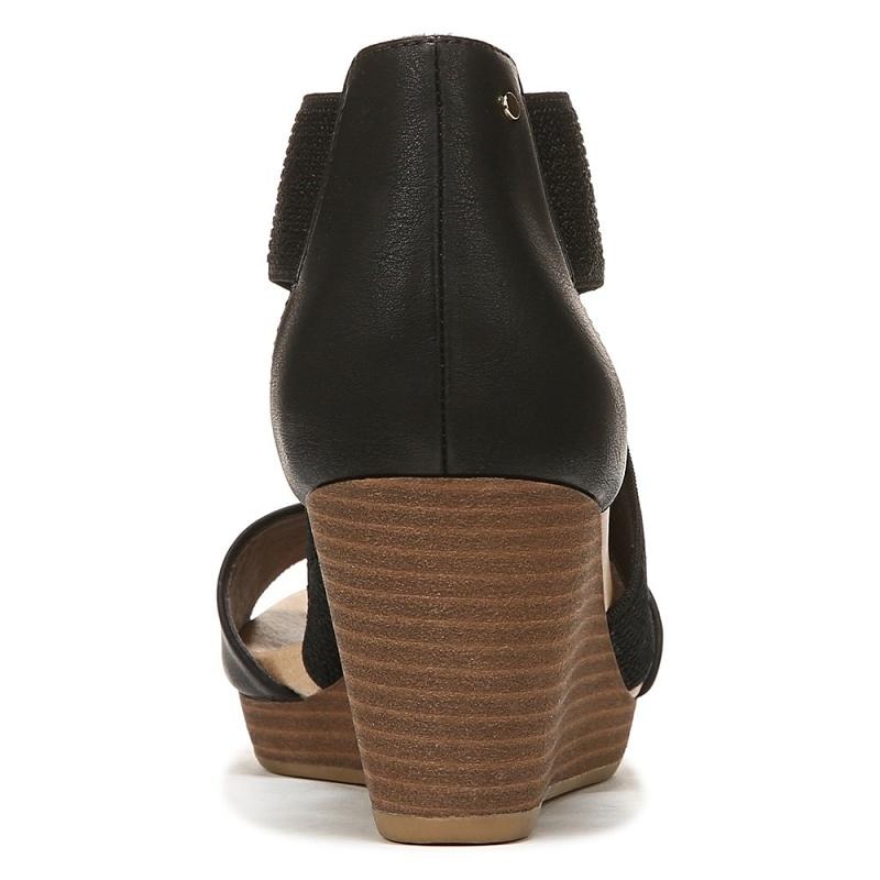 Sandalias Dr Scholls Barton Band Wedge Mujer Negros | MX2976JJQ