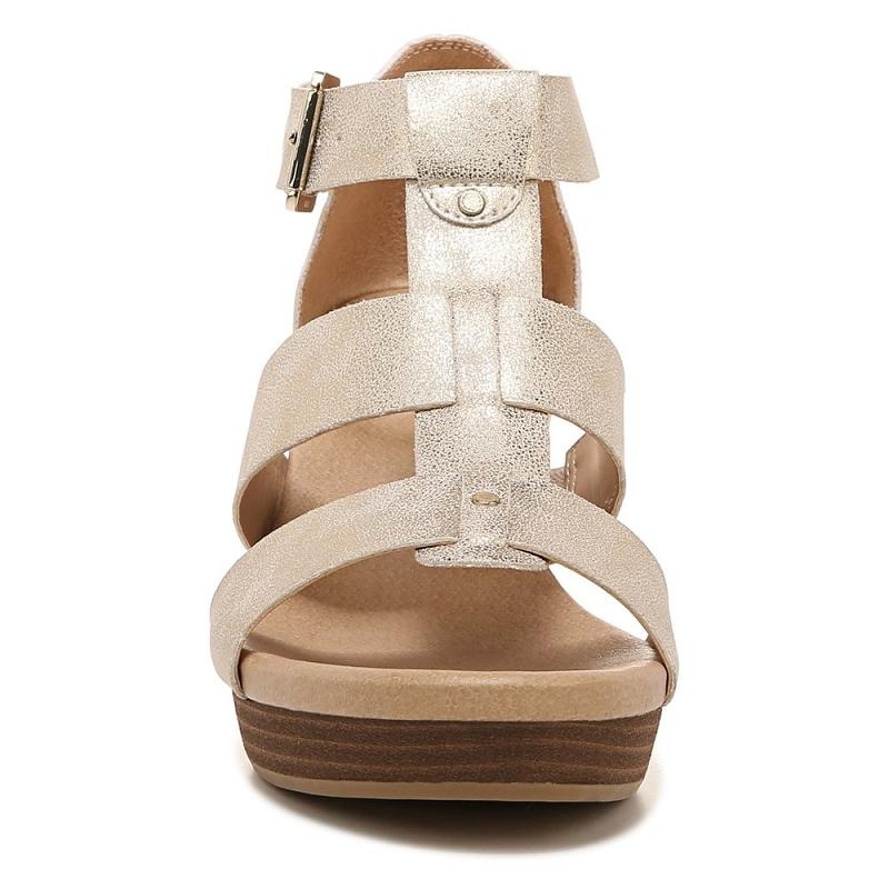 Sandalias Dr Scholls Barton Wedge Mujer Dorados | MX2951HKW