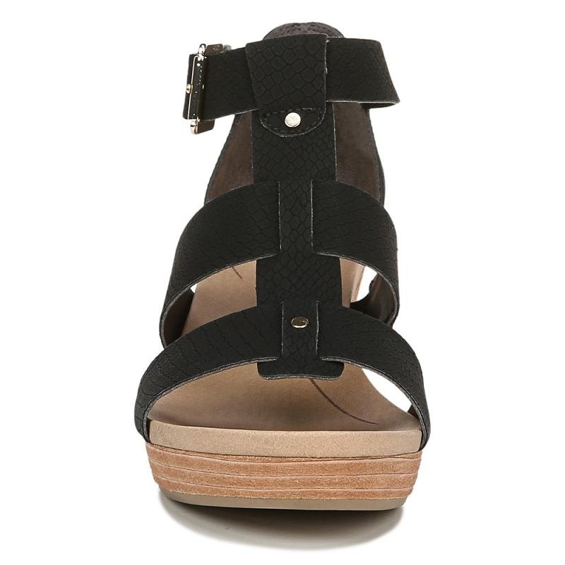 Sandalias Dr Scholls Barton Wedge Mujer Negros Serpent | MX2953FMR