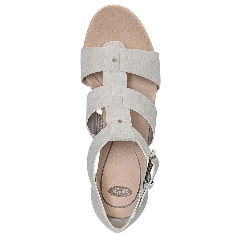 Sandalias Dr Scholls Barton Wedge Mujer Grises Serpent | MX2954DNT