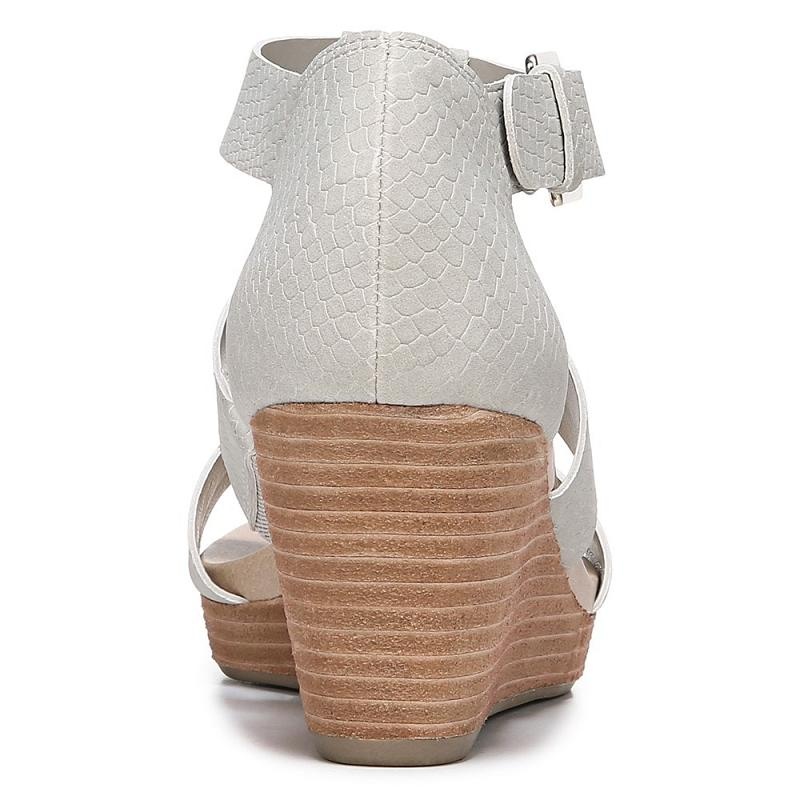 Sandalias Dr Scholls Barton Wedge Mujer Grises Serpent | MX2954DNT