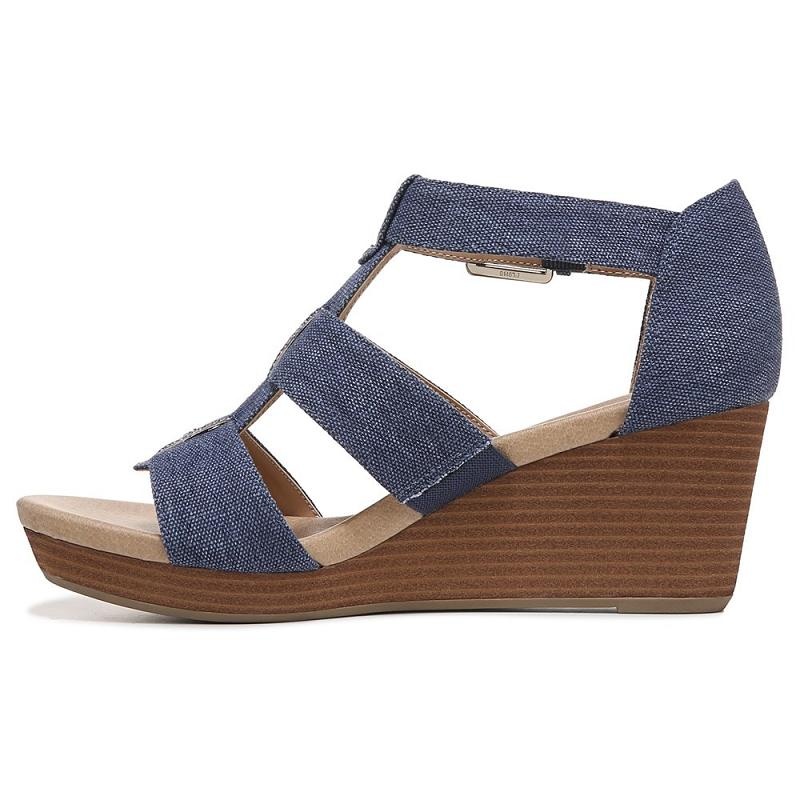 Sandalias Dr Scholls Barton Wedge Mujer Azules | MX2955SOY