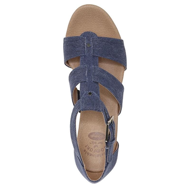 Sandalias Dr Scholls Barton Wedge Mujer Azules | MX2955SOY