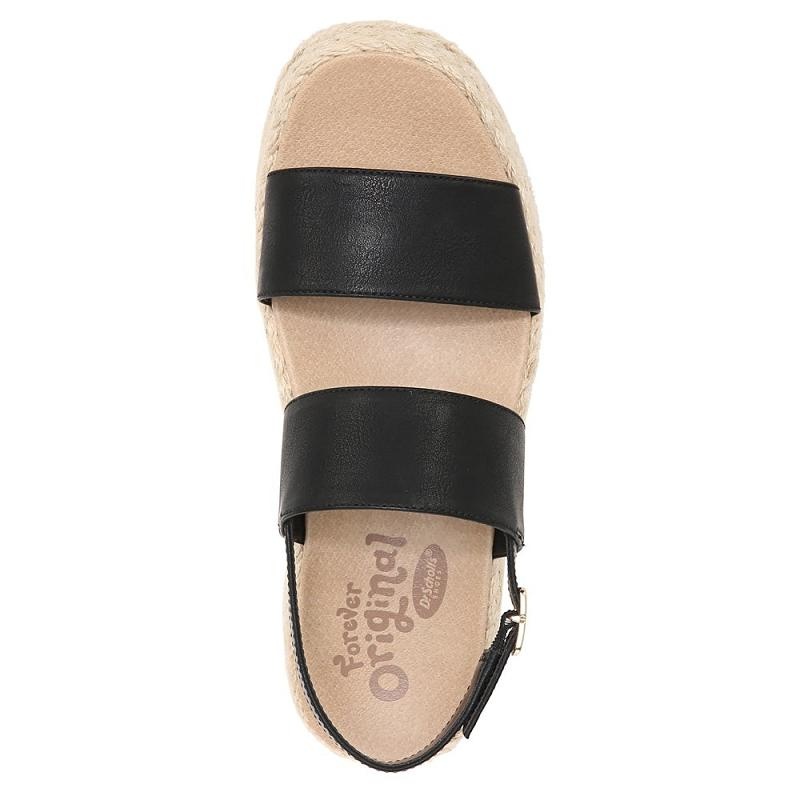 Sandalias Dr Scholls Delaney Wedge Mujer Negros | MX2973ZGB