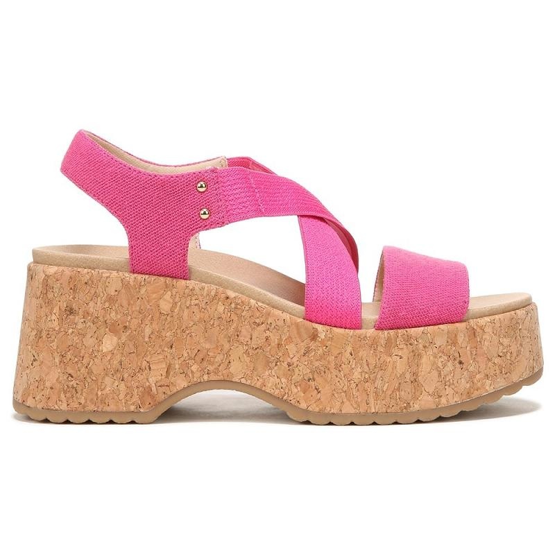 Sandalias Dr Scholls Dottie Tiras Wedge Mujer Rosas | MX2947ZGB