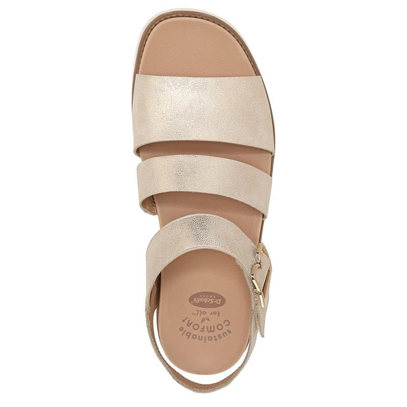 Sandalias Dr Scholls Island Glow Planos Mujer Dorados | MX2992WYJ