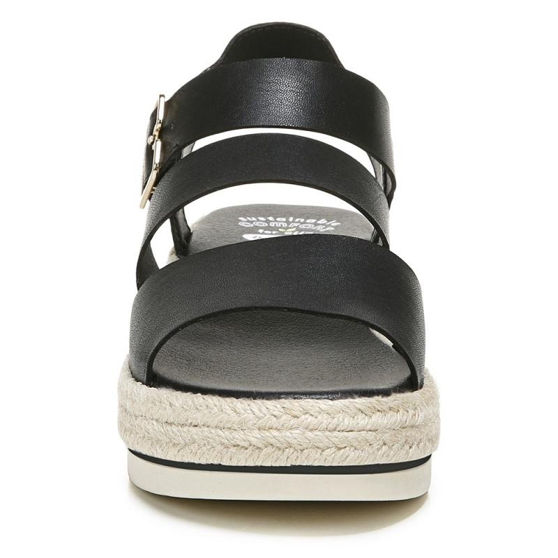 Sandalias Dr Scholls Once Twice Plataforma Wedge Mujer Negros | MX2965WYH