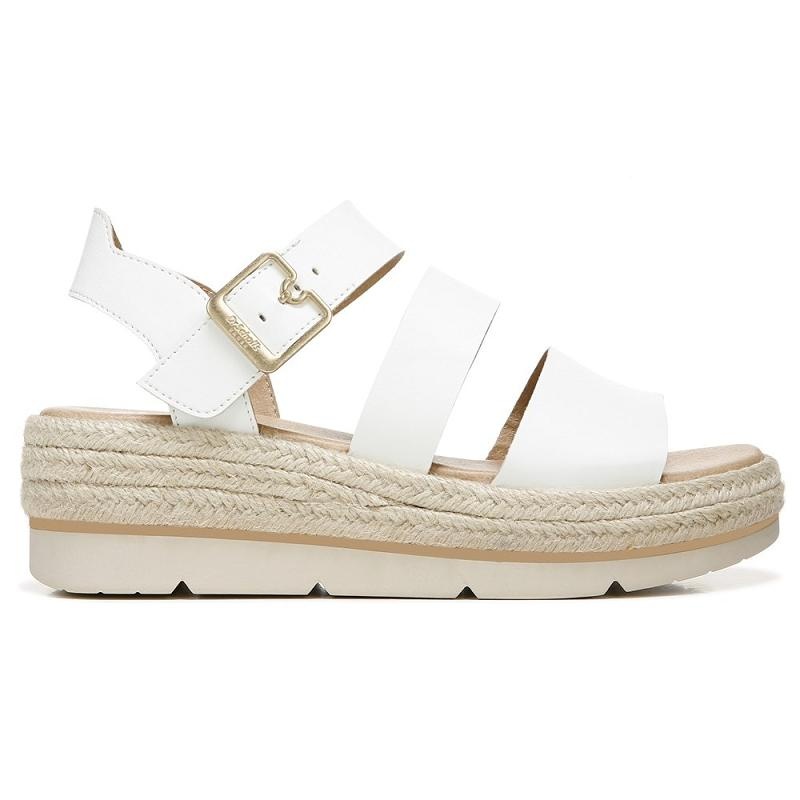 Sandalias Dr Scholls Once Twice Plataforma Wedge Mujer Blancos | MX2967MAK