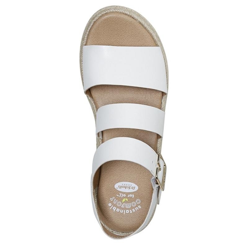 Sandalias Dr Scholls Once Twice Plataforma Wedge Mujer Blancos | MX2967MAK