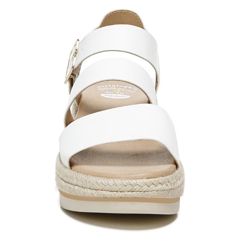 Sandalias Dr Scholls Once Twice Plataforma Wedge Mujer Blancos | MX2967MAK