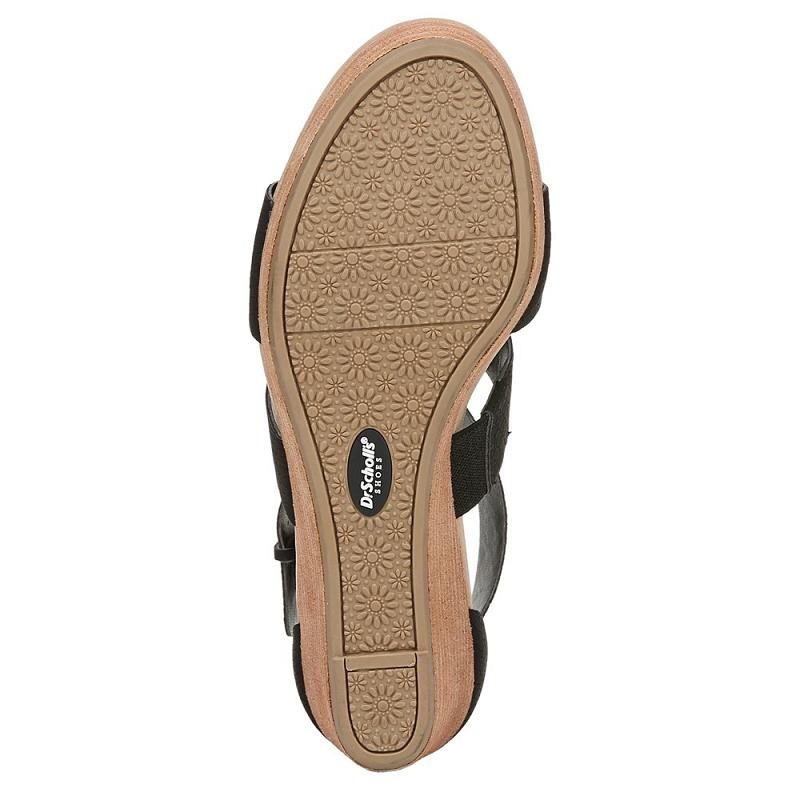 Zapatos Cuña Dr Scholls Barton Sandal Mujer Negros Serpent | MX2805ZGS